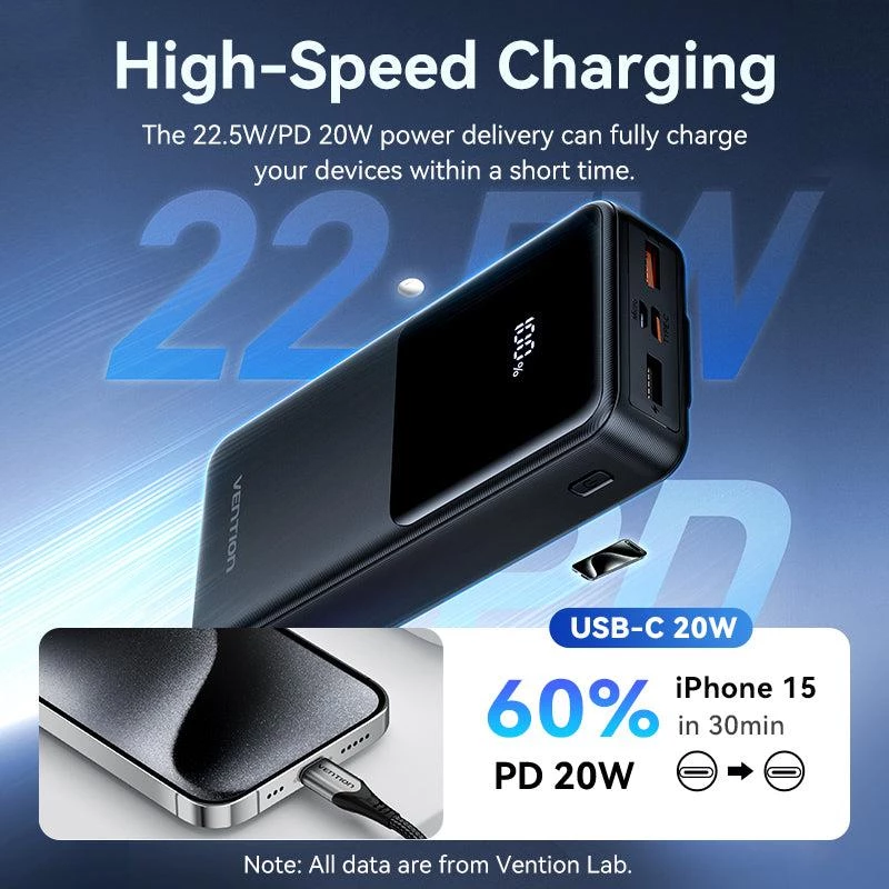 Power Bank USB 20000MAH 22.5W/WEISS FHPW0 Vention