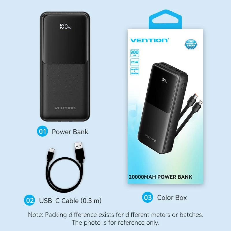 Power Bank USB 20000MAH 22.5W/WEISS FHPW0 Vention