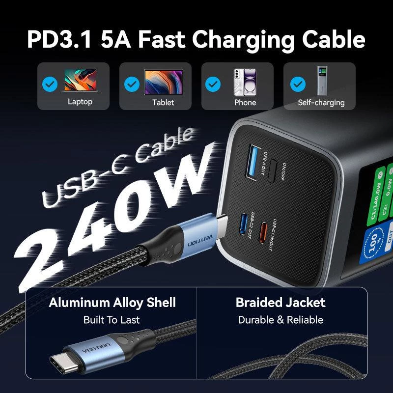 Powerbank USB 27000MAH 140W/FKEH0 Vention