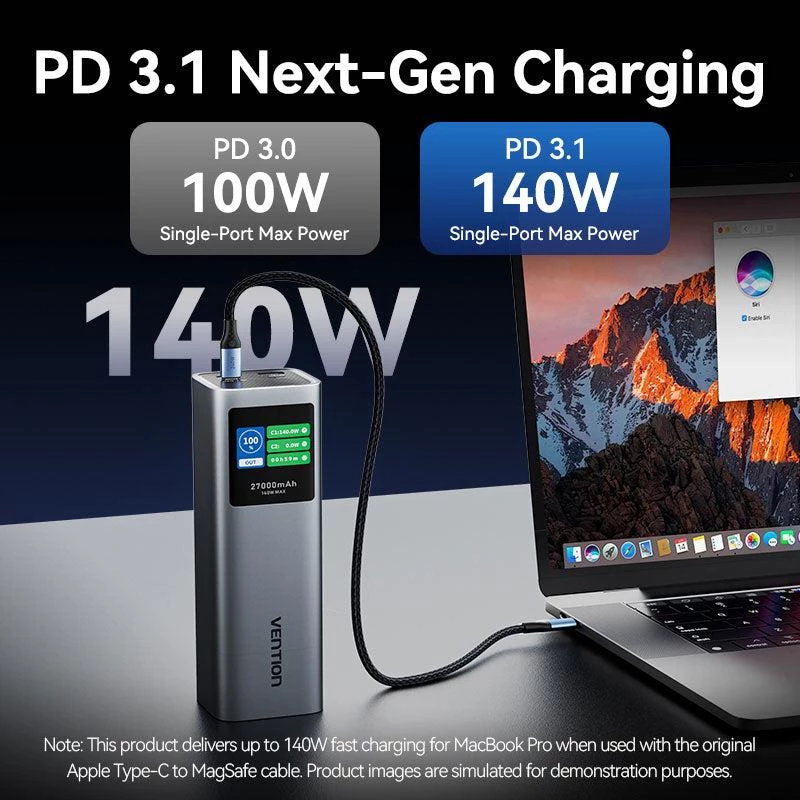 Powerbank USB 27000MAH 140W/FKEH0 Vention