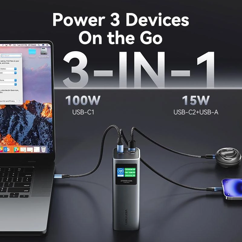 Powerbank USB 27000MAH 140W/FKEH0 Vention