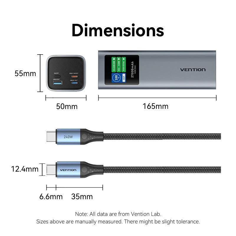 Powerbank USB 27000MAH 140W/FKEH0 Vention
