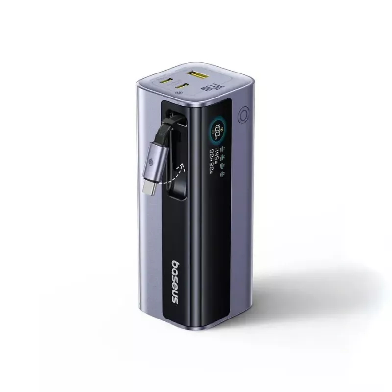 Tragbare Powerbank Baseus EnerGeek GR11 20000 mAh LiPo 145W, 2× USB-C + 1× USB-A, 20V, Schwarz