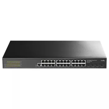Managed L2 Gigabit Ethernet Switch Cudy GS2008S2 mit 8 RJ-45 10/100/1000 Ports und 2 SFP, 1U Rackmount, Schwarz
