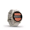 Smartwatch GARMIN Fenix 8 43 mm, 1,3 Zoll AMOLED 416×416, Touchscreen, Wi‑Fi, GPS, 32 GB, Gold Gehäuse, Graues Lederarmband