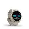 Smartwatch GARMIN Fenix 8 43 mm, 1,3 Zoll AMOLED 416×416, Touchscreen, Wi‑Fi, GPS, 32 GB, Gold Gehäuse, Graues Lederarmband