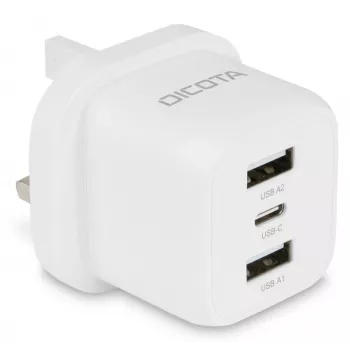Dicota Netzteil - kompakt, Laptop - 32 Watt - 3 A - 3 Ausgangsports (USB-C, 2 x USB)