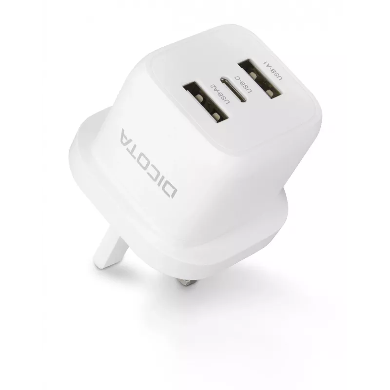 Dicota Netzteil - kompakt, Laptop - 32 Watt - 3 A - 3 Ausgangsports (USB-C, 2 x USB)