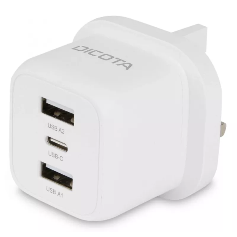 Dicota Netzteil - kompakt, Laptop - 32 Watt - 3 A - 3 Ausgangsports (USB-C, 2 x USB)