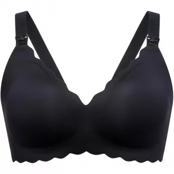 Momcozy YN46 (M) | Bezszwowy Kwiatowy Biustonosz do Karmienia Push-up | Schwarz Floral