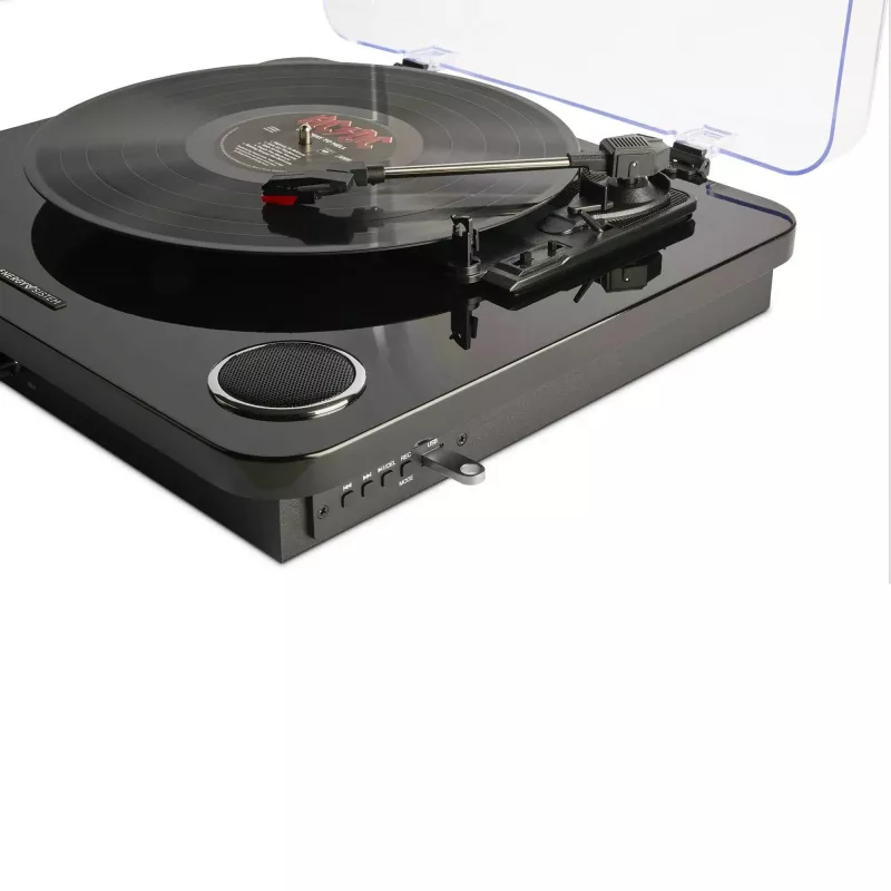 Riemengetriebener Audio-Plattenspieler Energy Sistem BlackSpin Schwarz Transparent 33 45 78 U/min