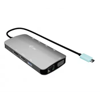 Dockingstation ITEC i-tec USB-C Metal Nano 3x Display (DP, HDMI, VGA) mit Power Delivery 100 W, 4x USB-A, Gigabit Ethernet