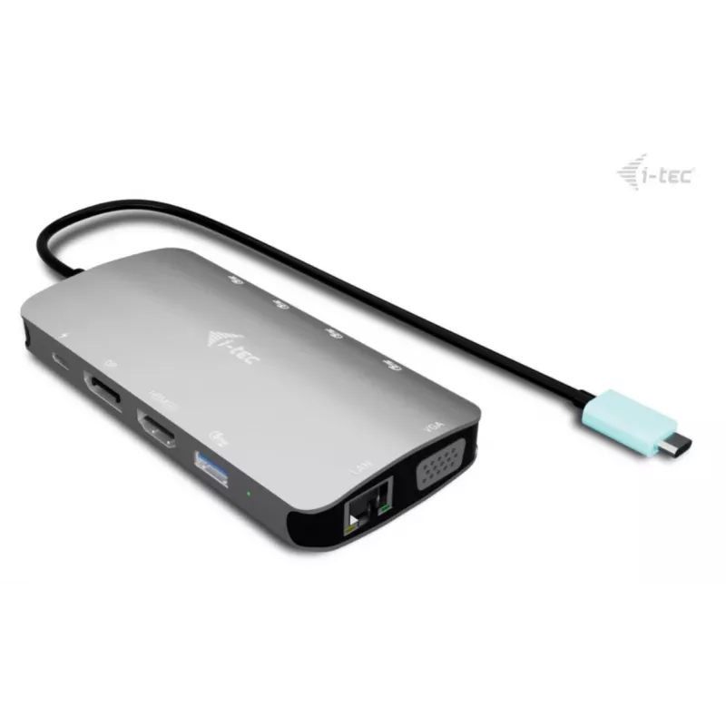 Dockingstation ITEC i-tec USB-C Metal Nano 3x Display (DP, HDMI, VGA) mit Power Delivery 100 W, 4x USB-A, Gigabit Ethernet