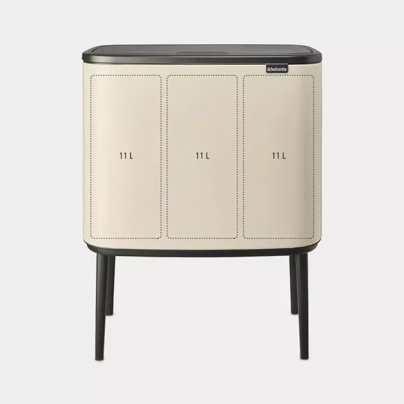 Brabantia Bo Touch Bin 33 L 3 Körbe Beige Breite 540 mm Tiefe 312 mm Höhe 680 mm