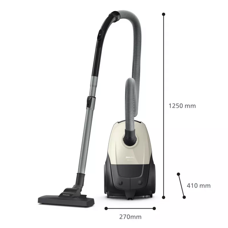 Staubsauger | PHILIPS | Eingangsleistung 800 W | Staubkapazität 3 L | Bodenstaubsauger | Reinigungstyp Trocken | Staubbehälter Staubbeutel | Farbe Schwarz/Beige | XD1101/10
