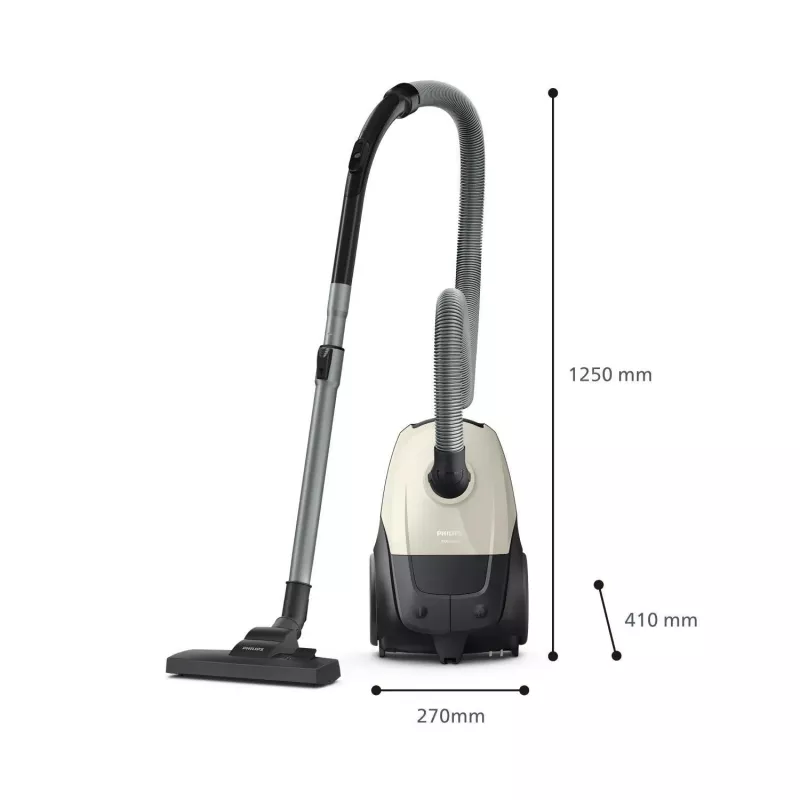 Staubsauger | PHILIPS | Eingangsleistung 800 W | Staubkapazität 3 L | Bodenstaubsauger | Reinigungstyp Trocken | Staubbehälter Staubbeutel | Farbe Schwarz/Beige | XD1101/10