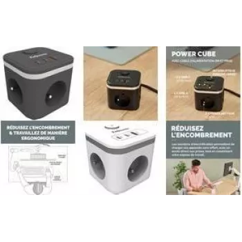 Fellowes Steckdosenwürfel Power Cube, Typ E, weiß - für den Markt: F - 1 Stück (100137170)
