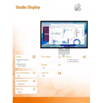 Apple Studio Display Monitor (Standardglas) mit neig- und höhenverstellbarem Standfuß
