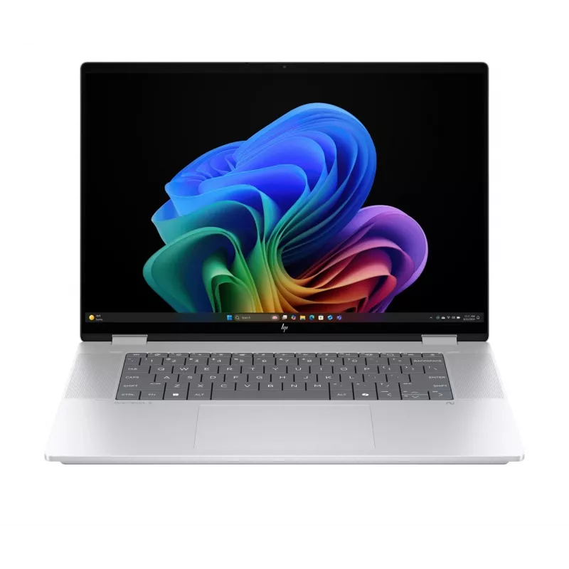 2-in-1 HP OmniBook X Flip NG AI 16-as0003nw Laptop, 16 Zoll 3K OLED Touchscreen, 32GB RAM, 1TB SSD, Windows 11 Home, Ultra 7 258V, Glacier Silver
