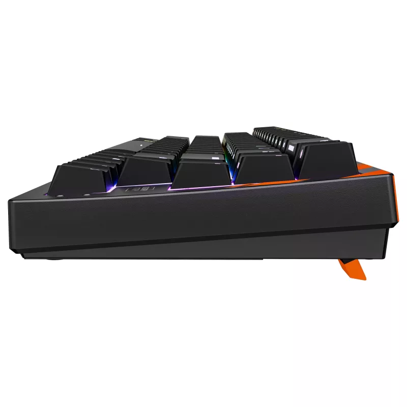 Mechanische Gaming-Tastatur Cherry K5 PRO TMR COMPACT — 65 % AZERTY, USB kabelgebunden, RGB-Hintergrundbeleuchtung, Schwarz/Orange