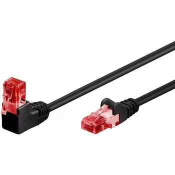 Netzwerk-Patchkabel GOOBAY Cat6 0,25 m, U/UTP, RJ-45 auf RJ-45, 90° abgewinkelt, schwarz
