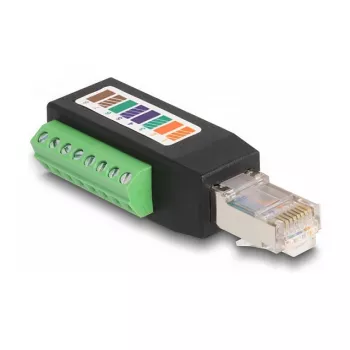 DeLOCK RJ45-Stecker Cat.5e auf Klemmleisten-Adapter 90° abgewinkelt