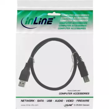 InLine USB 3.2 Gen.1 Kabel Typ A Stecker auf Typ B Stecker, 5 Gbit/s, 1,5 m, schwarz