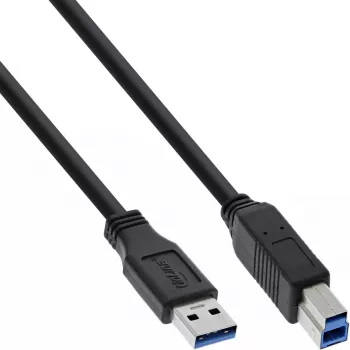 InLine USB 3.2 Gen.1 Kabel Typ A Stecker auf Typ B Stecker, 5 Gbit/s, 1,5 m, schwarz