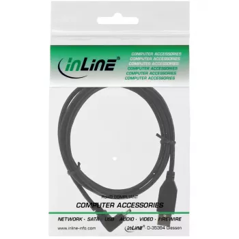 InLine USB 2.0 Kabel USB A Stecker auf Mini-USB B Stecker, 90° nach oben abgewinkelte Anschlüsse, 1,5 m, schwarz