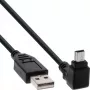 InLine USB 2.0 Kabel USB A Stecker auf Mini-USB B Stecker, 90° nach oben abgewinkelte Anschlüsse, 1,5 m, schwarz