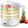 Extralink Home Großer Dörrautomat für Pilze, Obst, Gemüse und Kräuter Leistungsstarker Pro 500W + 5 Tabletts 27cm Weiß