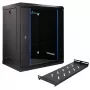 Extralink Lite 12U 530X400 WANDMONTAGE Rackschrank Schwarz Mit Einlegeboden