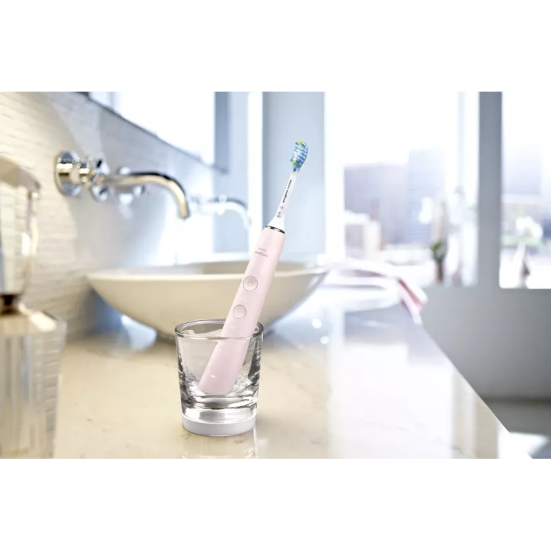 Elektrische Schallzahnbürste Philips DiamondClean 9000 HX9911/29 — für Erwachsene, integrierter Li‑Ion‑Akku, Soft- & Normal-Modi, pink