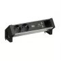 BACHMANN DESK2 ALU Schwarz 2x Schutzkontakt-Steckdose 1x USB-Ladegerät 1x ABD GST18