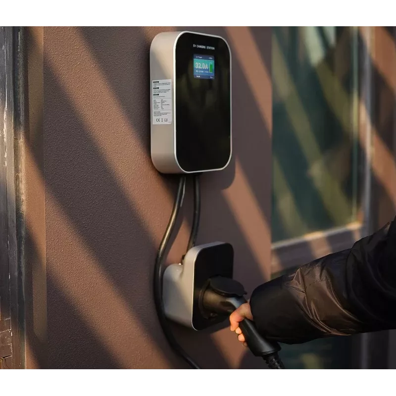 Extralink BS20-BA-22kW-APP Typ A 32A 22kW Elektroauto-Ladegerät, 3 Phasen, LCD-Bildschirm, App, 6,1 m
