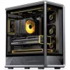 Jonsbo D401 PC-Gehäuse, Midi Tower, ATX, Tempered Glass – schwarz