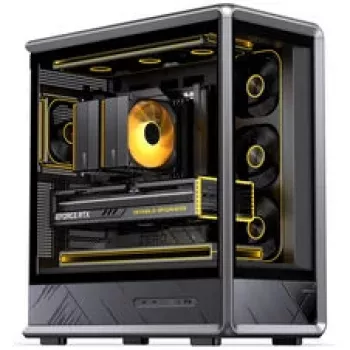 Jonsbo D401 PC-Gehäuse, Midi Tower, ATX, Tempered Glass – schwarz