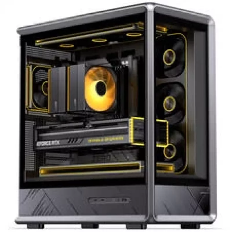 Jonsbo D401 PC-Gehäuse, Midi Tower, ATX, Tempered Glass – schwarz