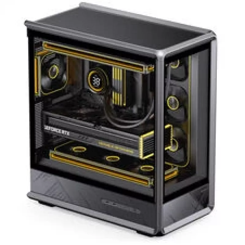 Jonsbo D401 PC-Gehäuse, Midi Tower, ATX, Tempered Glass – schwarz