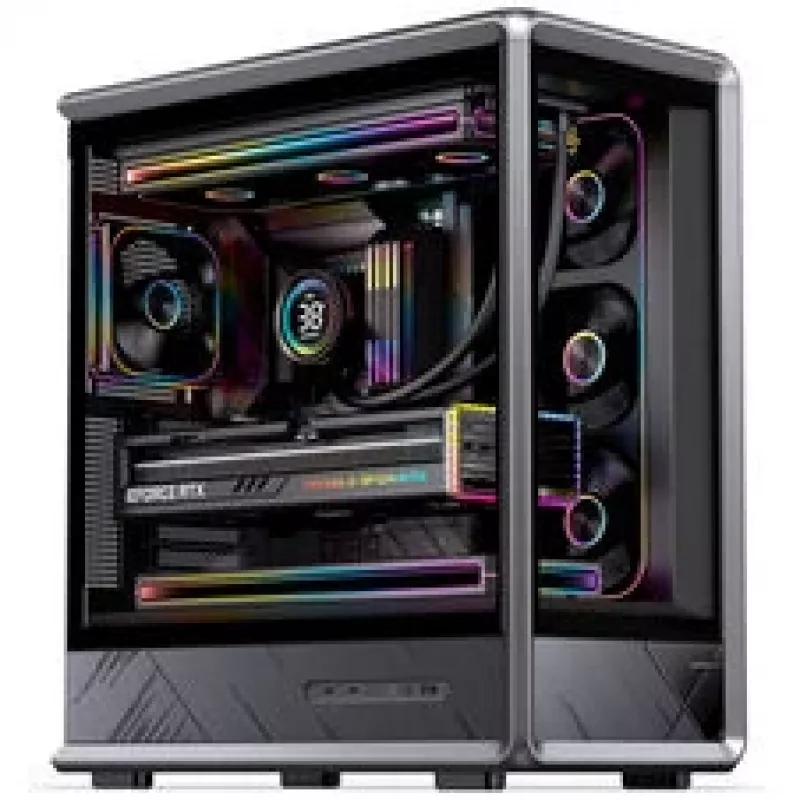 Jonsbo D401 PC-Gehäuse, Midi Tower, ATX, Tempered Glass – schwarz