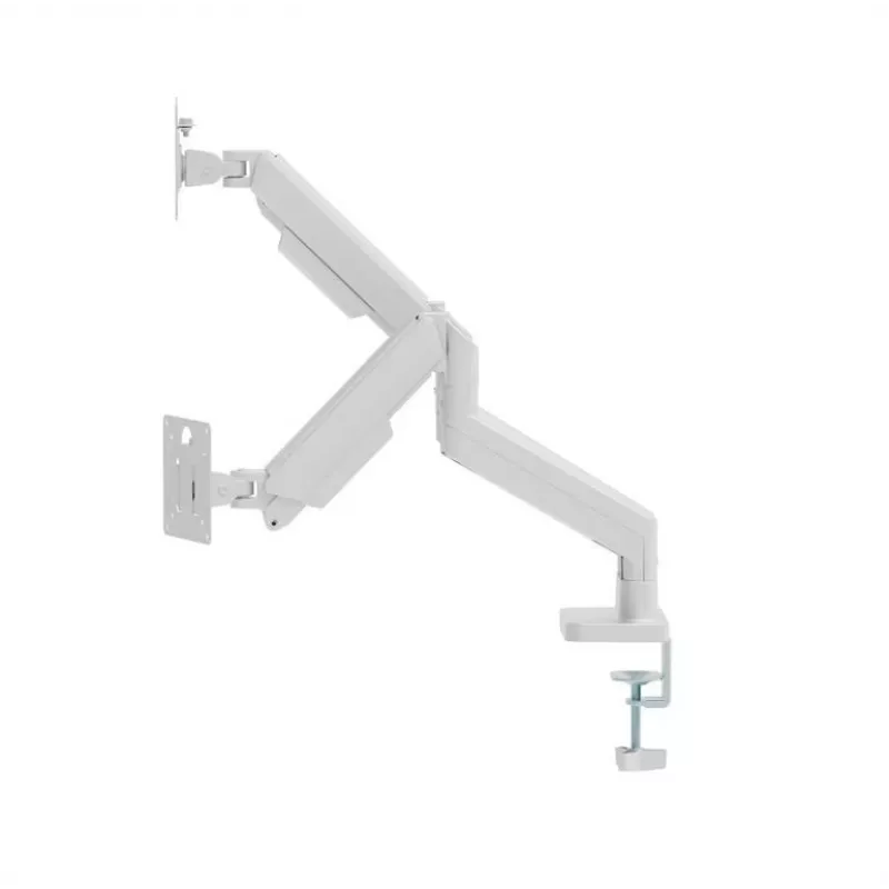 Monitorhalterung GEMBIRD MA-DA2-06-W für 17–32 Zoll Bildschirme, Tischklemmen-/Schienenmontage, weiß