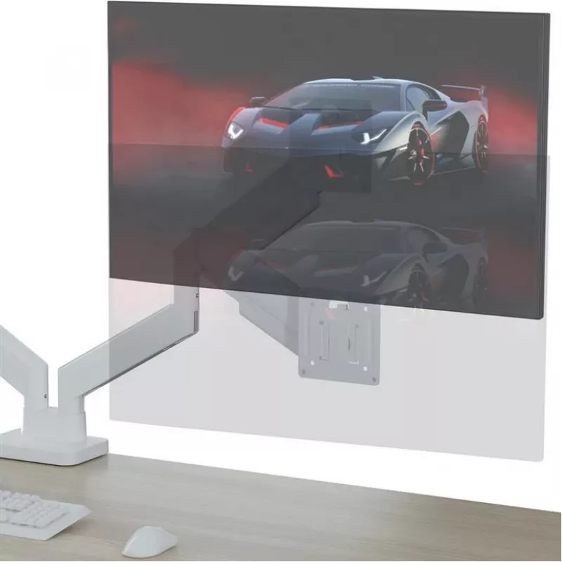 Monitorhalterung GEMBIRD MA-DA2-06-W für 17–32 Zoll Bildschirme, Tischklemmen-/Schienenmontage, weiß