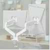Monitorhalterung GEMBIRD MA-DA2-06-W für 17–32 Zoll Bildschirme, Tischklemmen-/Schienenmontage, weiß