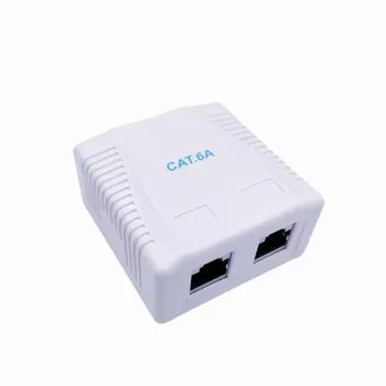 Wandmontierte abgeschirmte Netzwerkdose GEMBIRD Gniazdo natynkowe 2×RJ45 Cat6A FTP