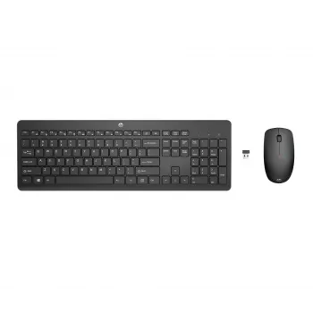 HP 230 Kabelloses Maus- und Tastatur-Combo, Full-Size, Kabellos, RF Wireless, Membran, Schwarz, Maus im Lieferumfang