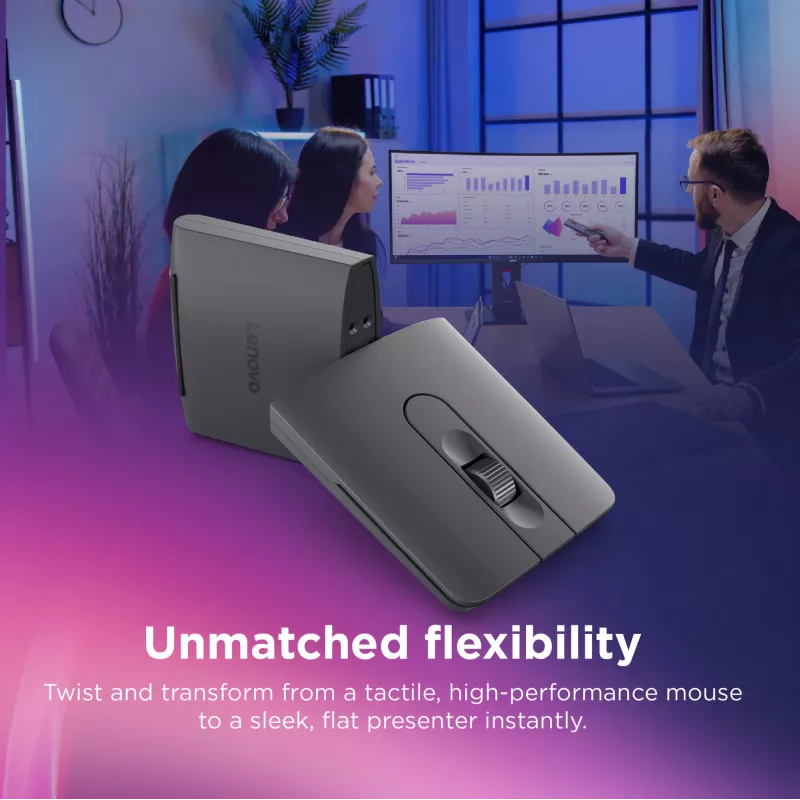 Kabellose beidhändige Bluetooth-Maus Lenovo 4Y51T62792 — IR LED, 4000 DPI, 7 Tasten, Rad, Grau