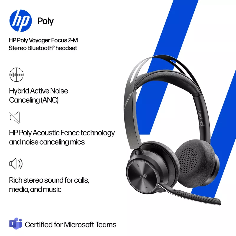 HP Poly Voyager Focus 2-M USB-C-C Headset USB-C/A Adapter Poly+ 3 Jahre