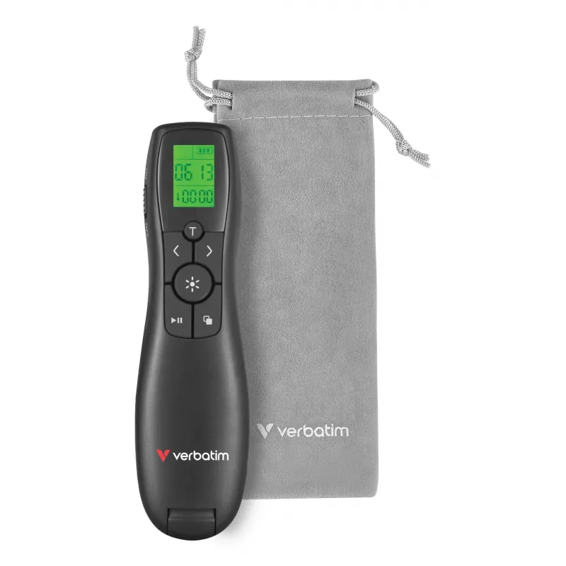 Verbatim Keynote Wireless Presenter mit LCD-Anzeige, RF, USB, 30 m, Schwarz