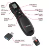 Verbatim Keynote Wireless Presenter mit LCD-Anzeige, RF, USB, 30 m, Schwarz