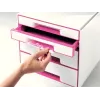 Leitz Schubladenschrank WOW Cube 4-fach, 4 Schubladen, Kunststoff, Pink, Weiß, 1 Stück, 287 mm, 270 mm